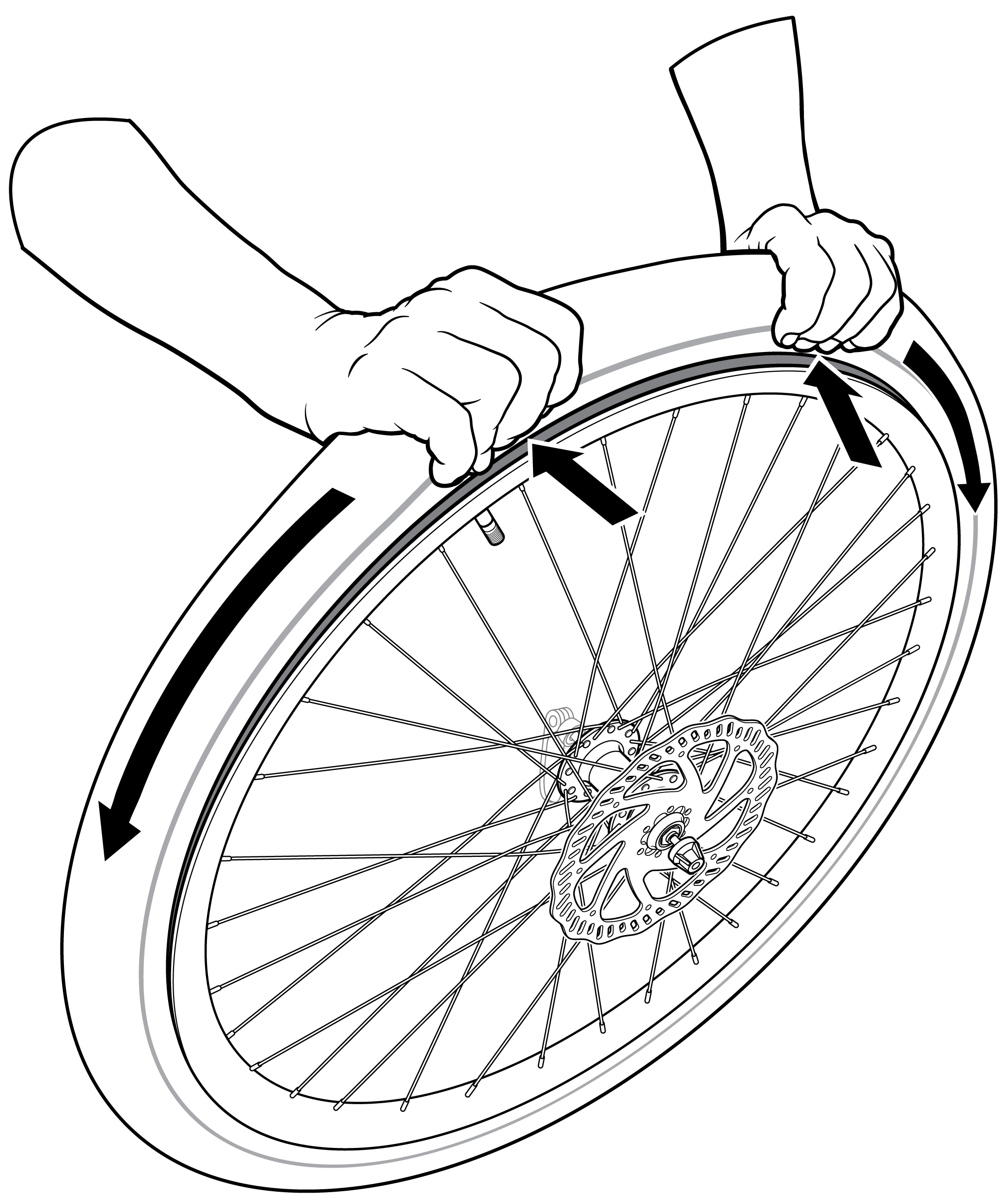 push tire bead away from rim