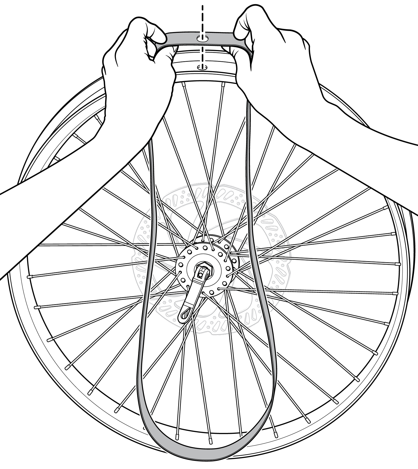Align the rim strip hole over the rim's valve hole