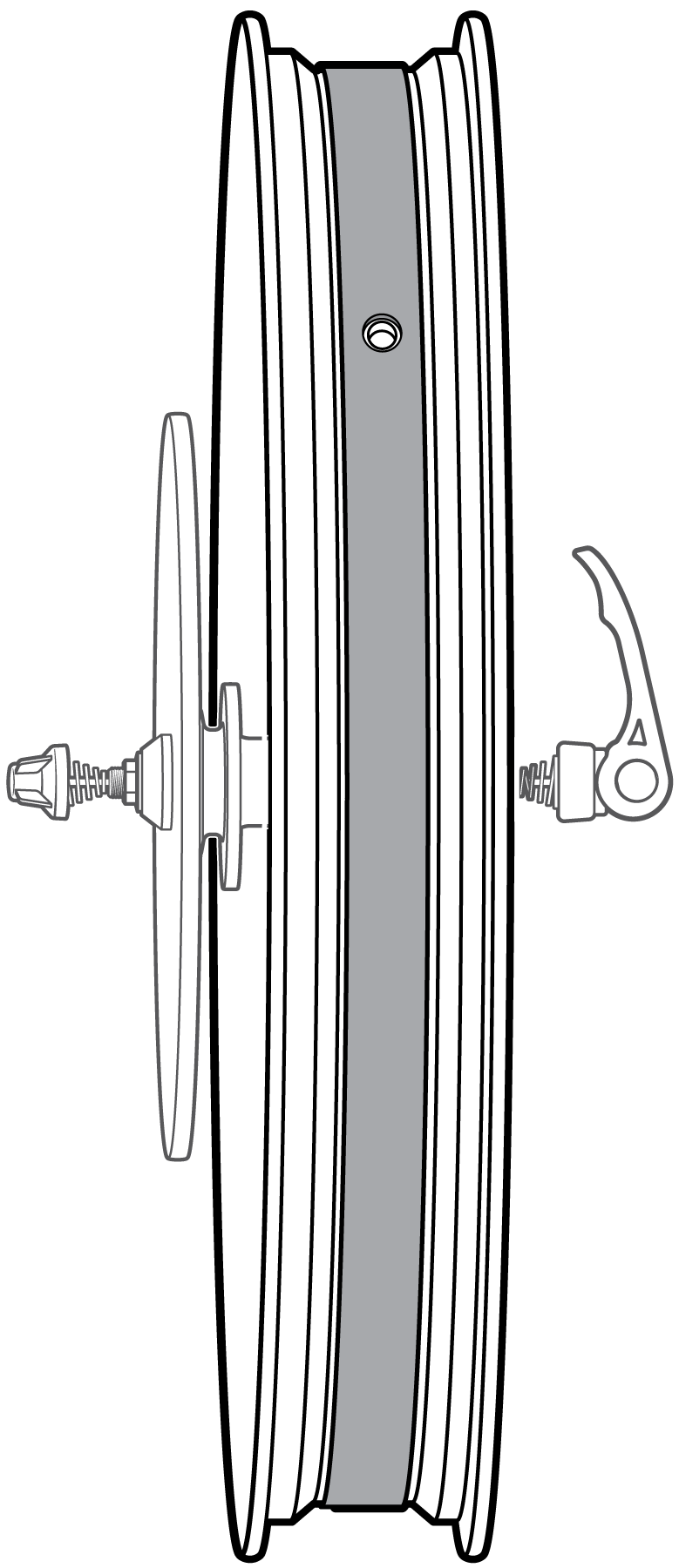 Rim strip correctly aligned