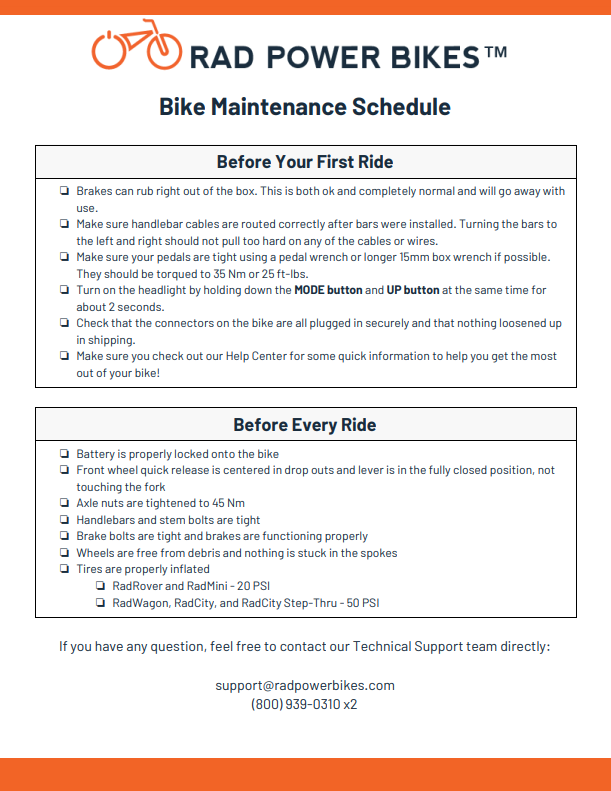 trek bike maintenance schedule